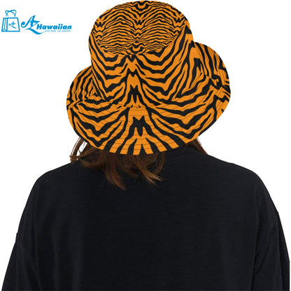 Bengal tigers skin print pattern Unisex Bucket Hat