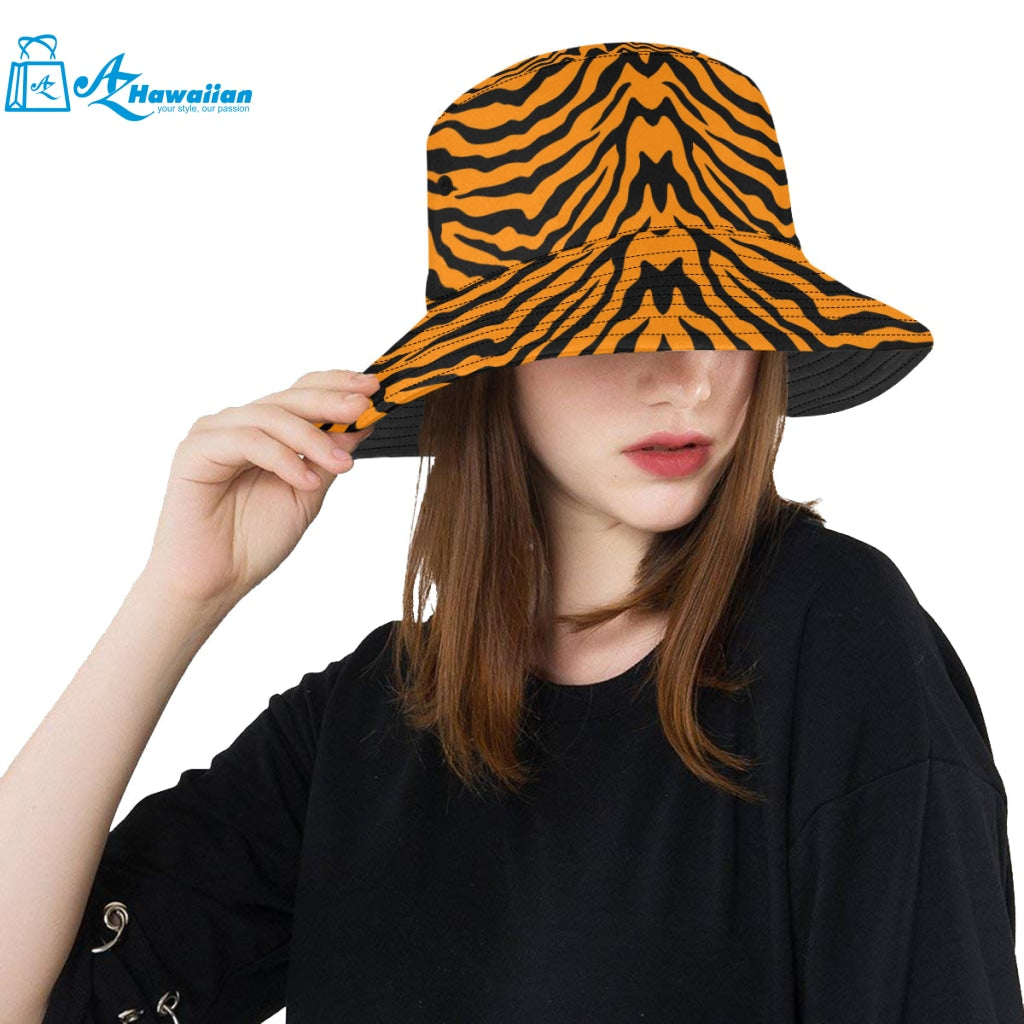 Bengal tigers skin print pattern Unisex Bucket Hat