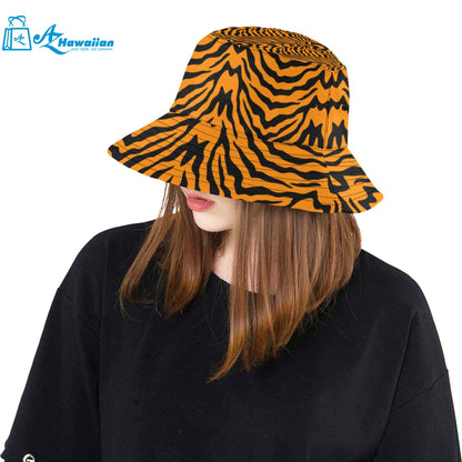 Bengal tigers skin print pattern Unisex Bucket Hat