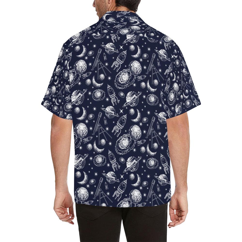 Space Rocket Print Design Hawaiian Shirt