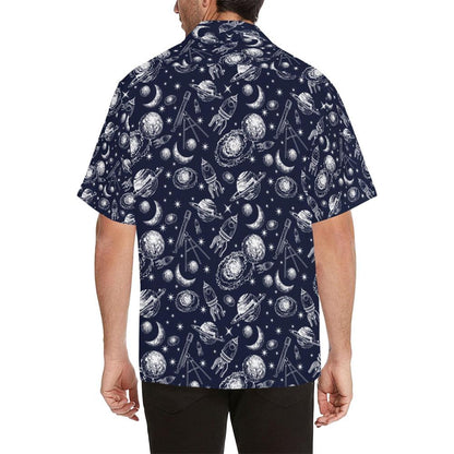 Space Rocket Print Design Hawaiian Shirt