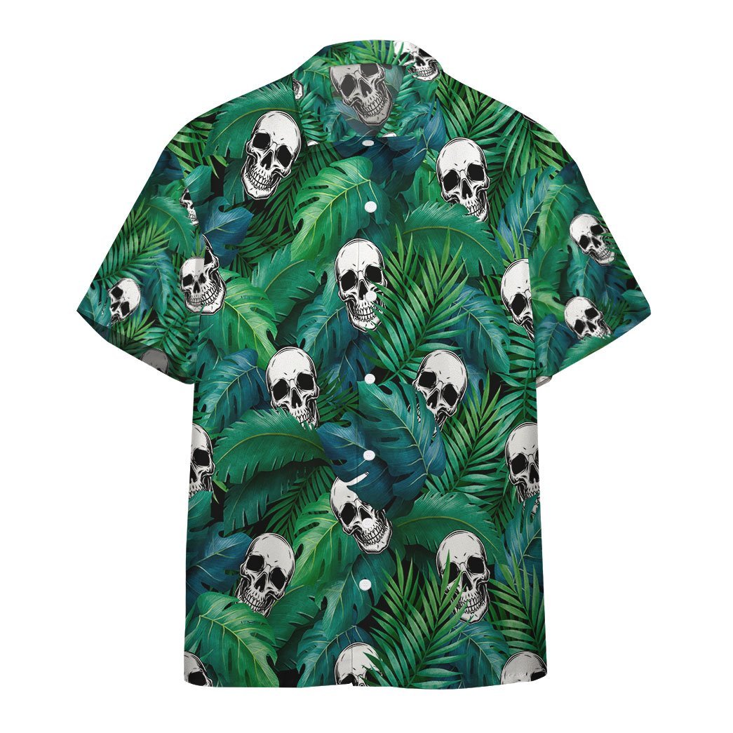    3D Skull Tropical Hawaiian Custom Short Sleeve Shirt