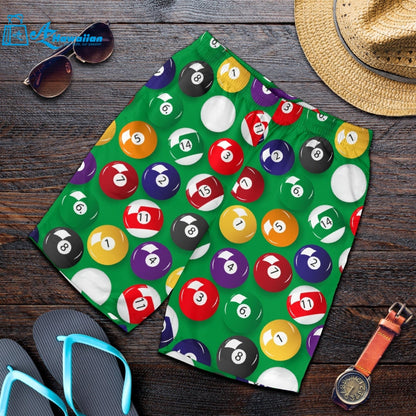 Billiard Ball Pattern Print Design 02 Men Shorts