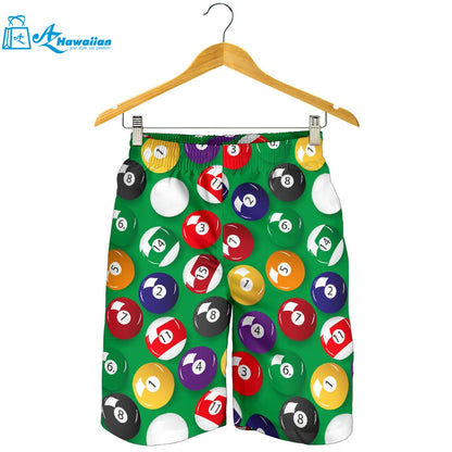 Billiard Ball Pattern Print Design 02 Men Shorts