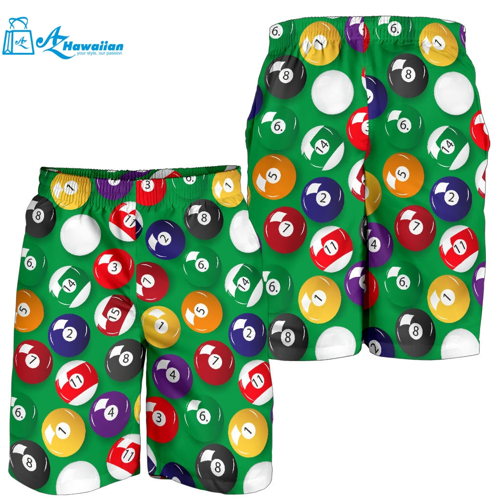 Billiard Ball Pattern Print Design 02 Men Shorts