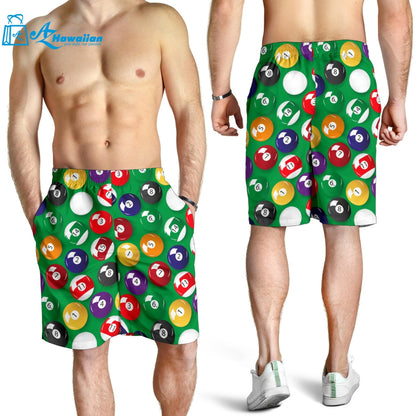 Billiard Ball Pattern Print Design 02 Men Shorts