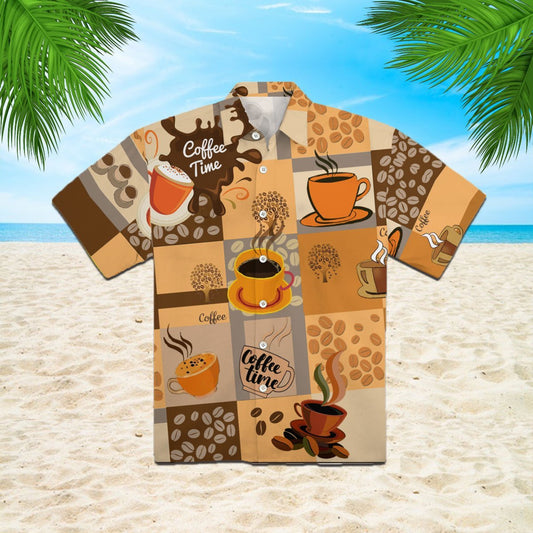 OragonTee Love Coffee Brown Hawaiian Shirt | For Men & Women | Adult | HW2284