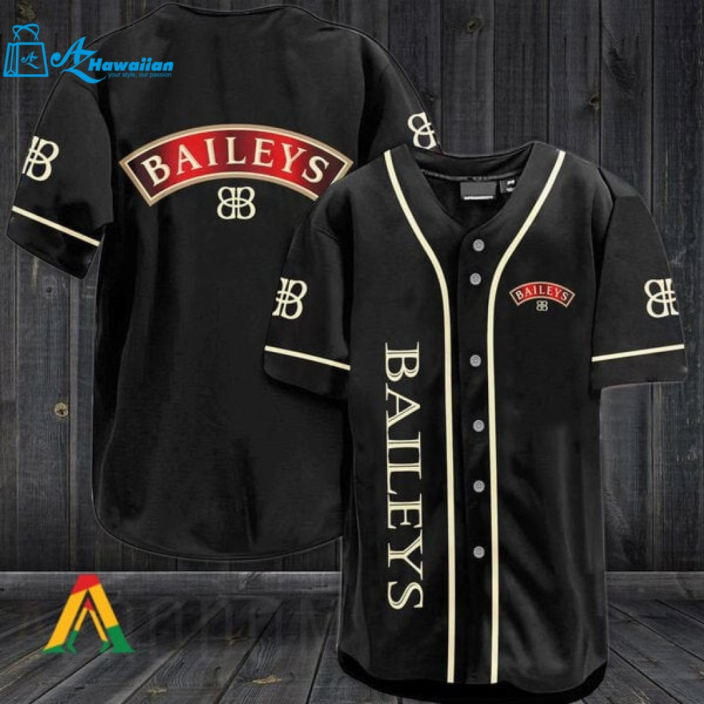 Black Baileys Original Irish Whiskey Baseball Jersey