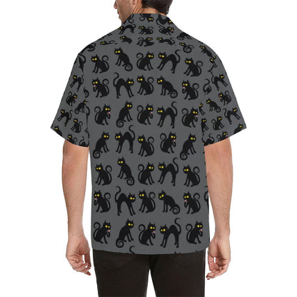 Black Cat Cute Print Pattern Hawaiian Shirt