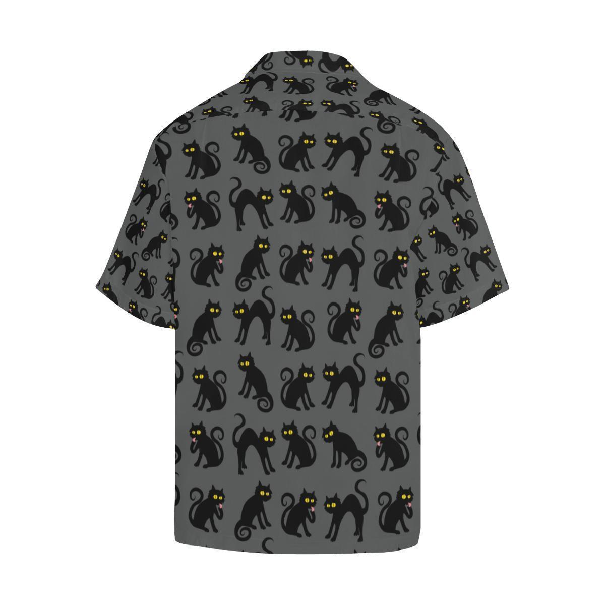 Black Cat Cute Print Pattern Hawaiian Shirt