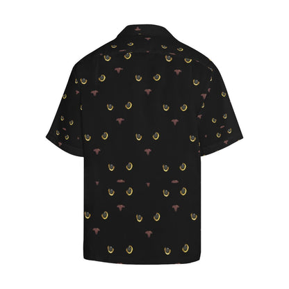 Black Cat Face Print Pattern Hawaiian Shirt