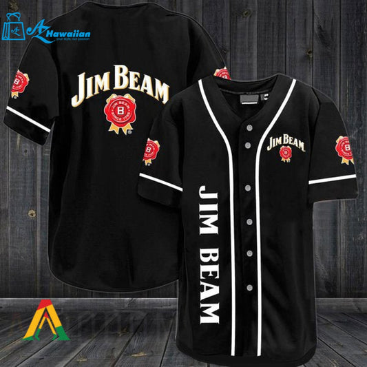 Black Jim Beam Bourbon Whiskey Baseball Jersey