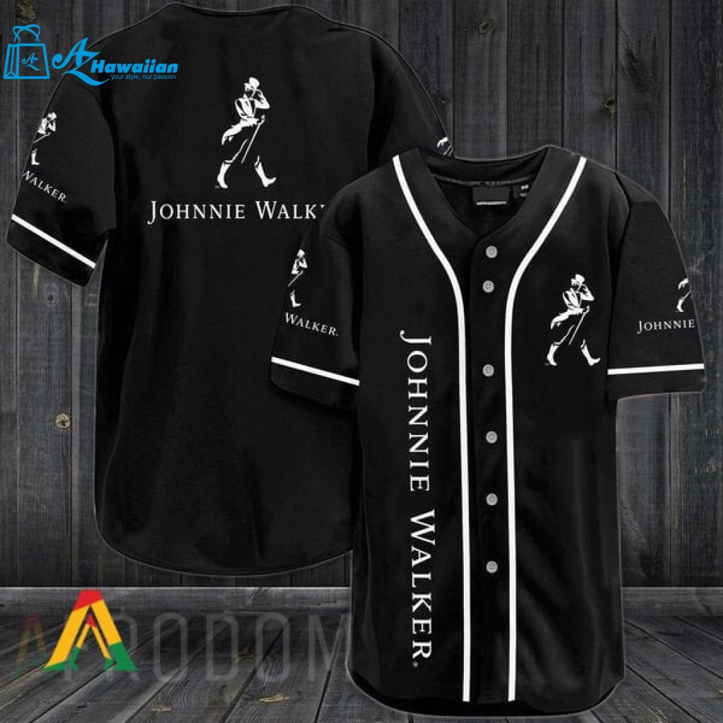 Black Johnnie Walker Baseball Jersey