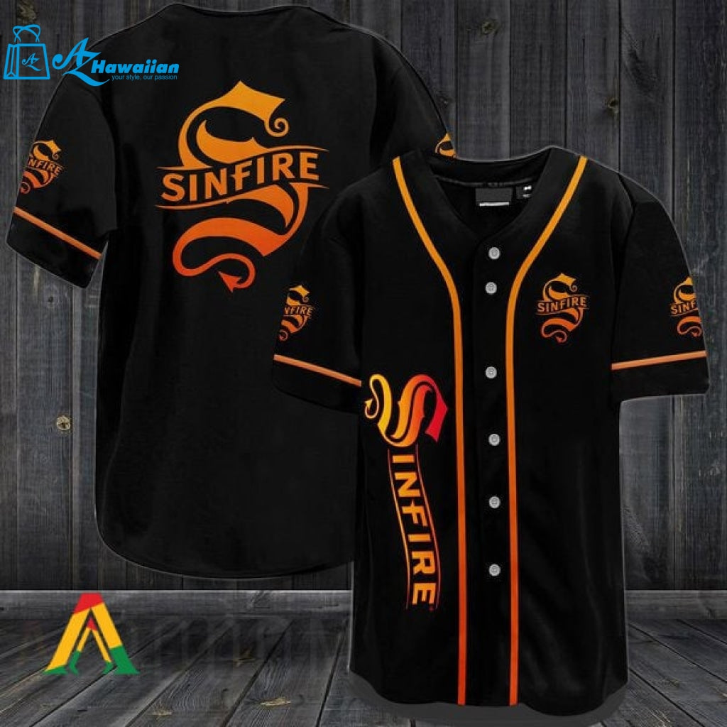 Black Sinfire Cinnamon Whisky Baseball Jersey