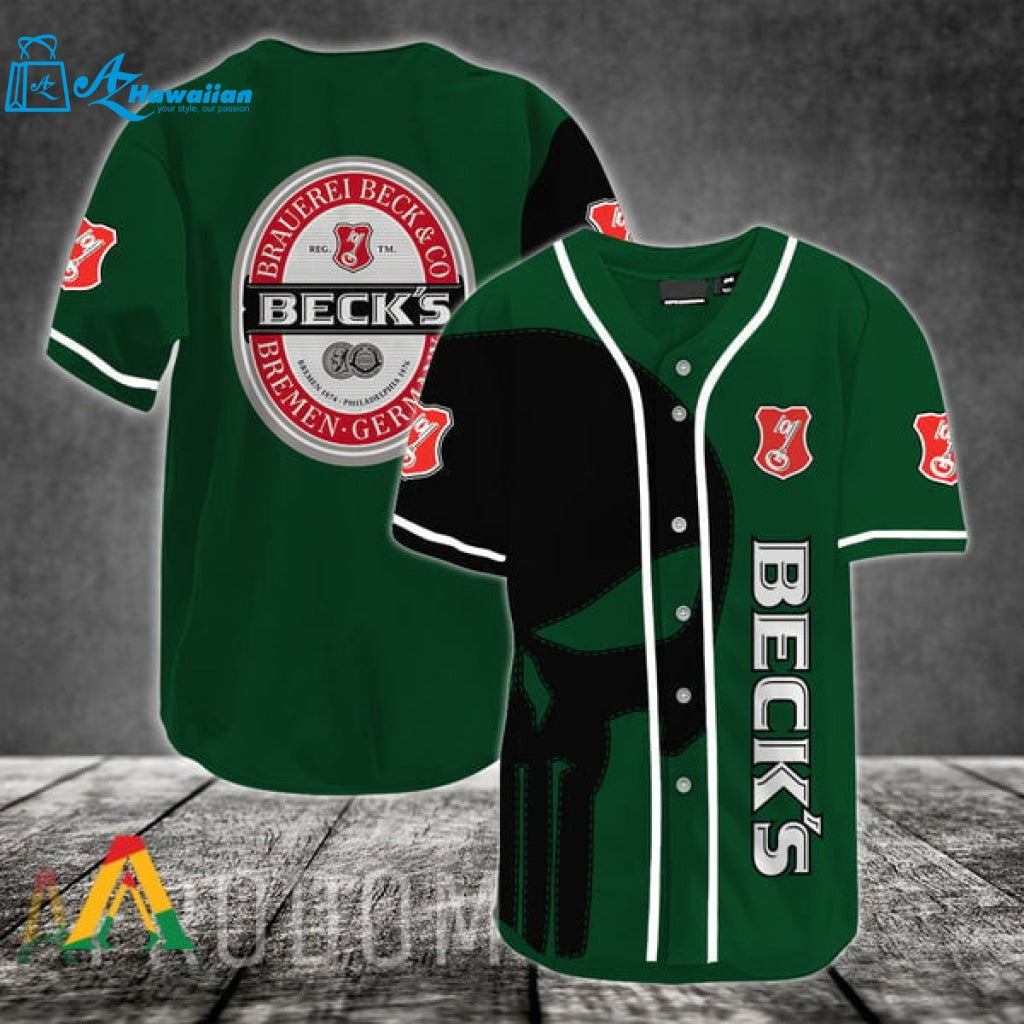 Black Skull Beck's Baseball Jersey