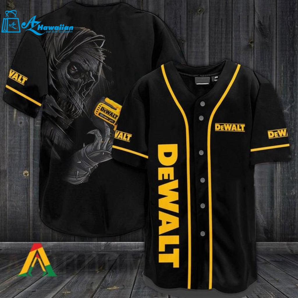 Black Skull Dewalt Baseball Jersey