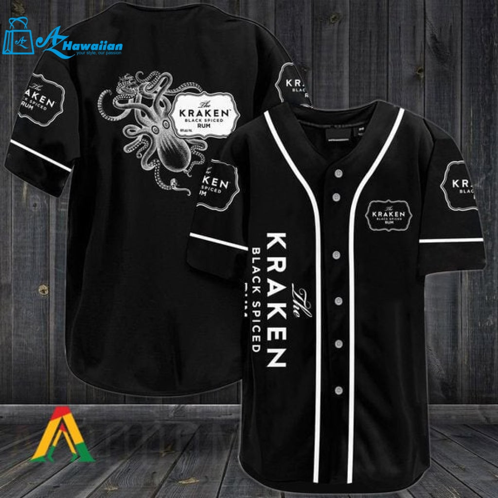 Black The Kraken Rum Baseball Jersey