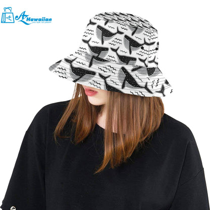 Black whale pattern Unisex Bucket Hat