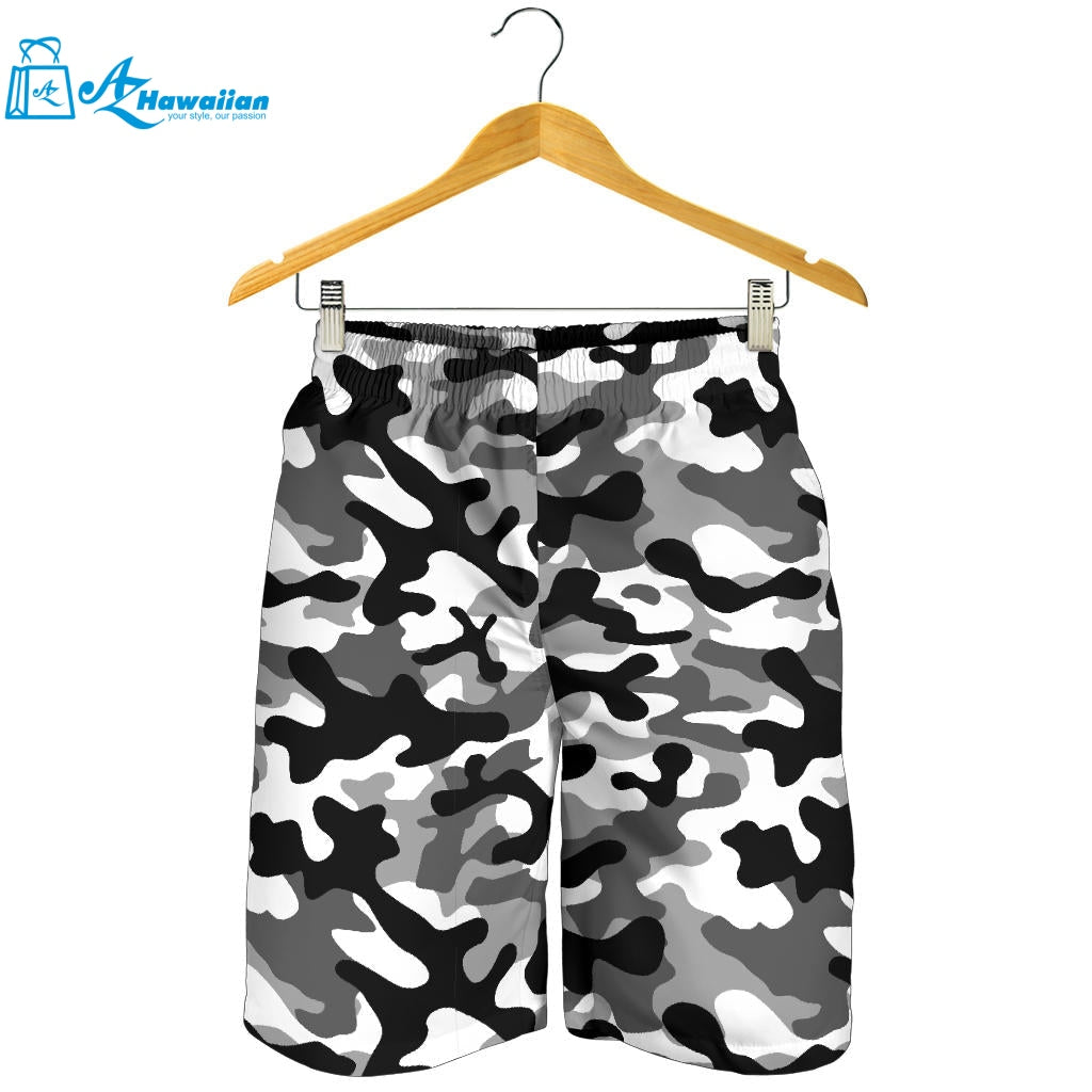 Black White Camo Camouflage Pattern Men Shorts