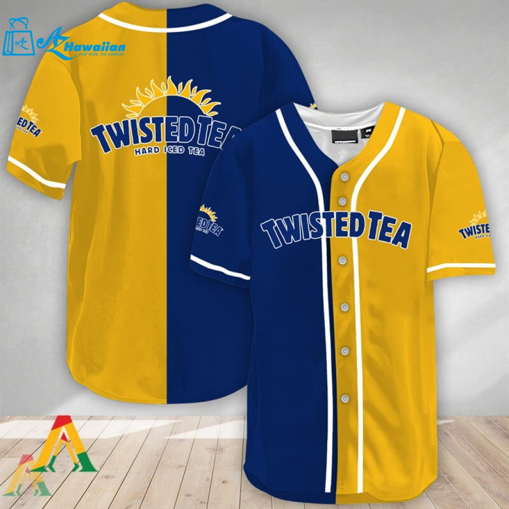 Blue And Yellow Split Twisted Tea Baseball Jersey