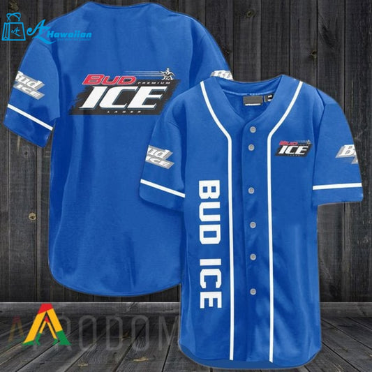 Blue Bud Ice Beer Baseball Jersey