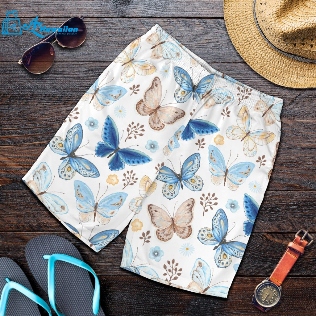 Blue Butterfly Pattern Men Shorts