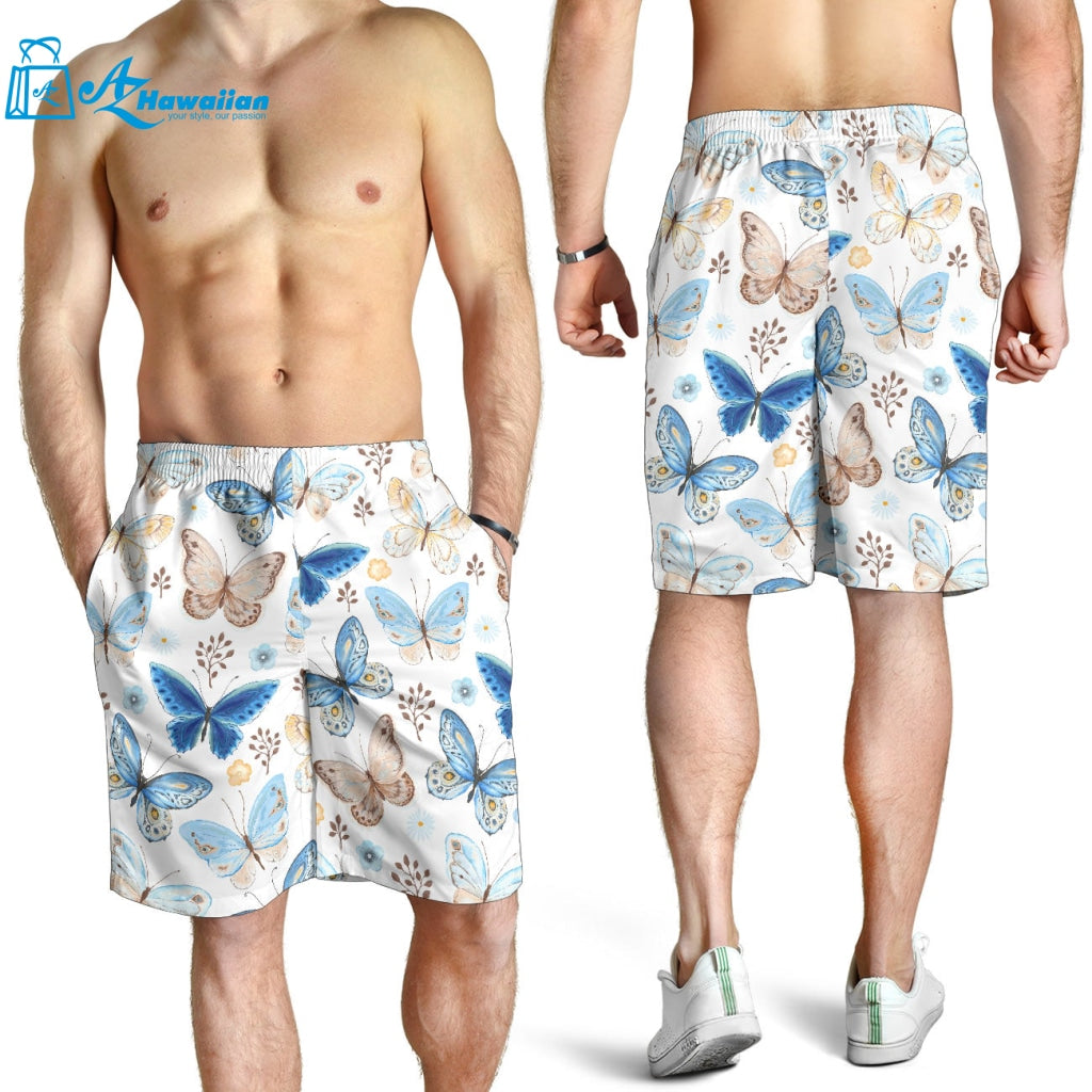 Blue Butterfly Pattern Men Shorts