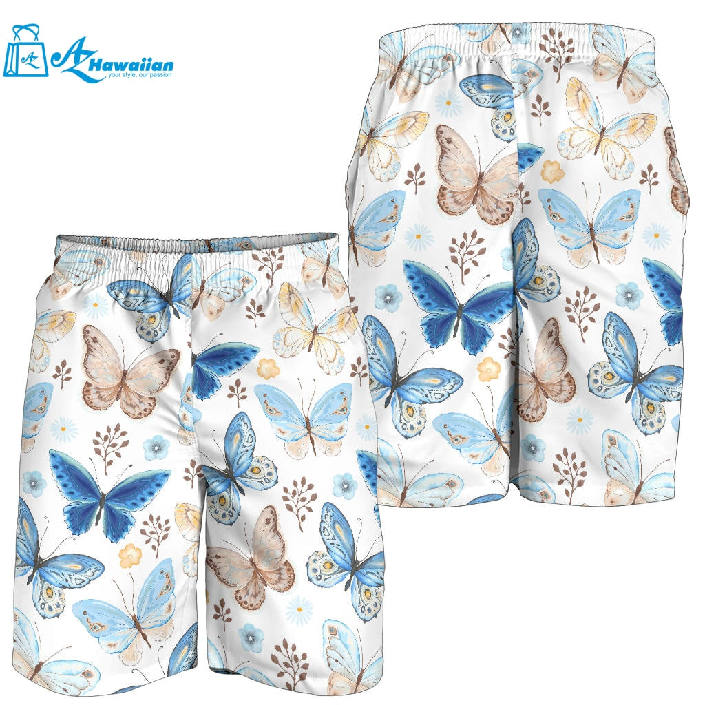 Blue Butterfly Pattern Men Shorts