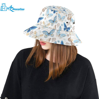 blue butterfly pattern Unisex Bucket Hat