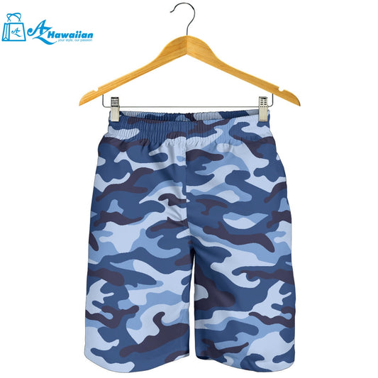 Blue Camo Camouflage Pattern Men Shorts