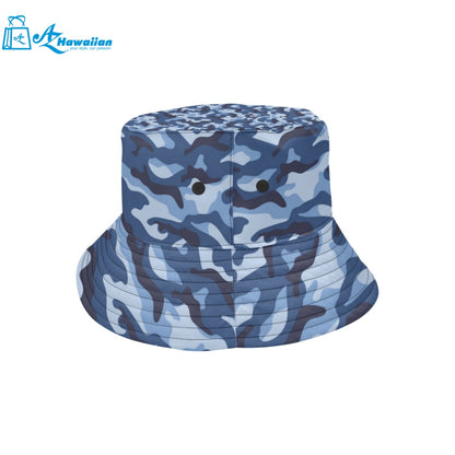 Blue camouflage pattern Unisex Bucket Hat