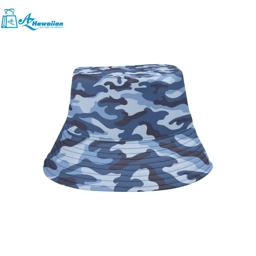 Blue camouflage pattern Unisex Bucket Hat