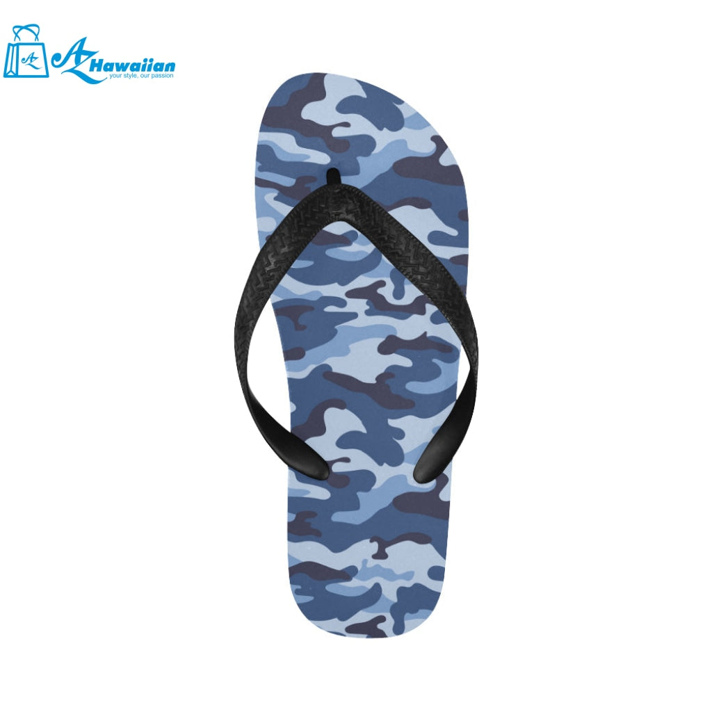 Blue camouflage pattern Unisex Flip Flops