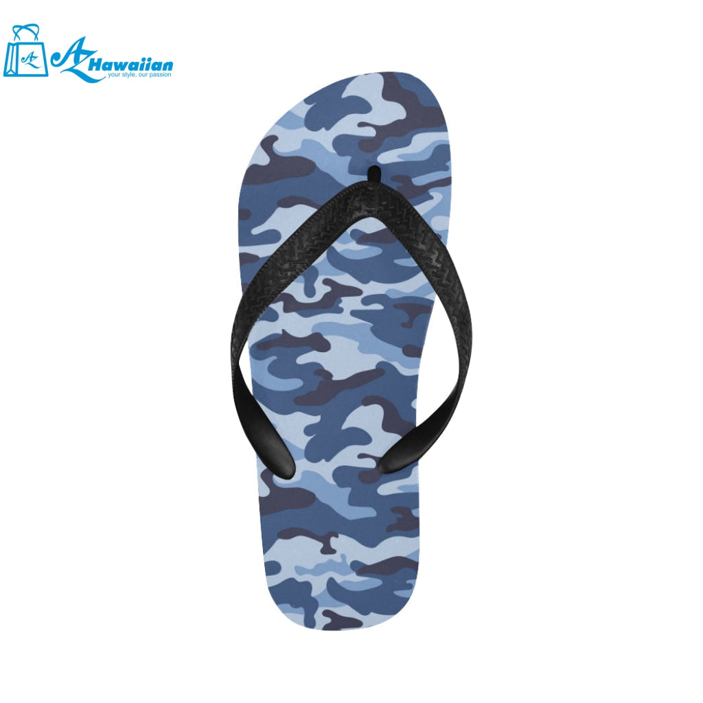 Blue camouflage pattern Unisex Flip Flops