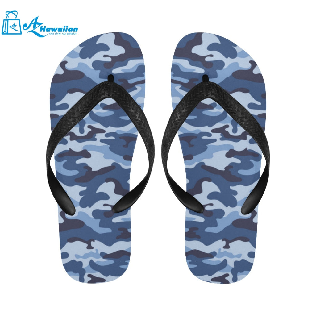 Blue camouflage pattern Unisex Flip Flops