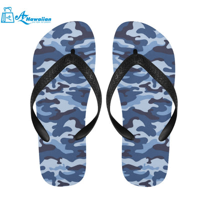 Blue camouflage pattern Unisex Flip Flops