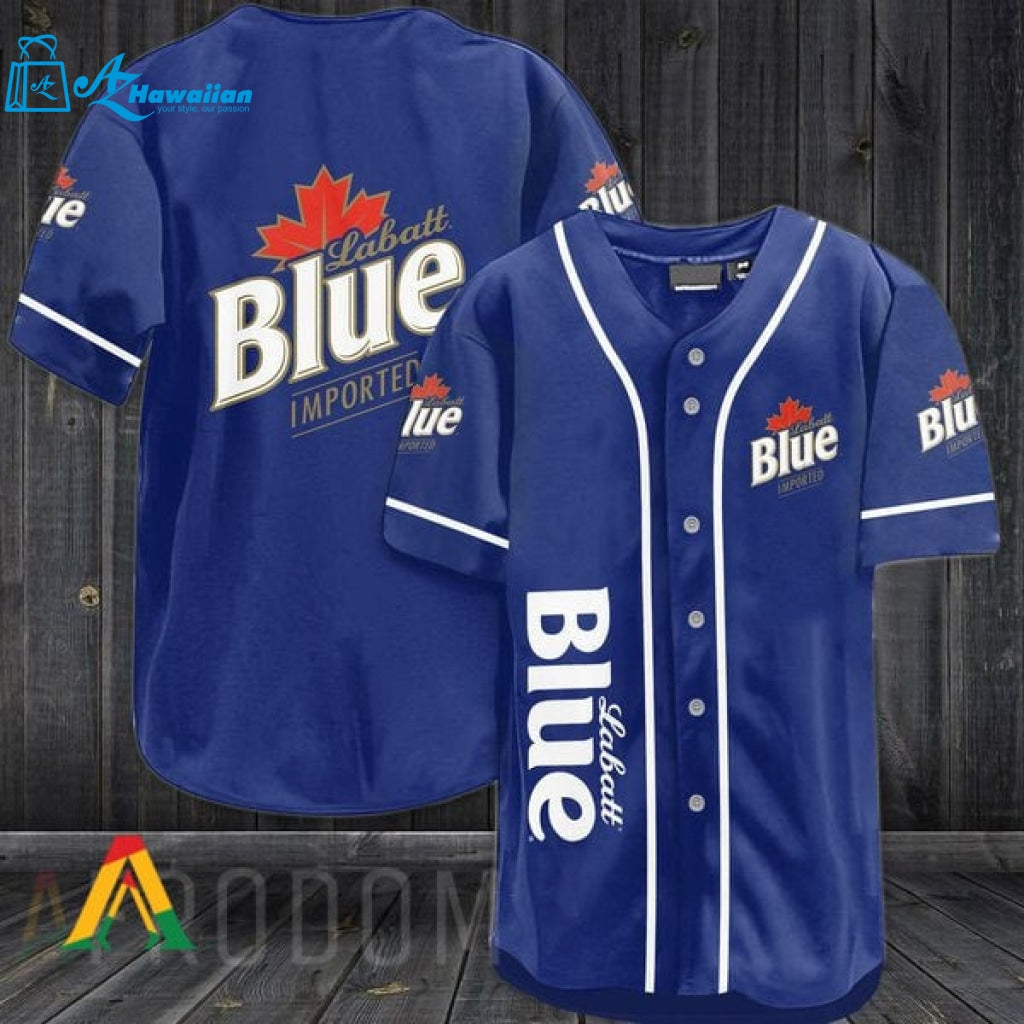 Blue Labatt Blue Beer Baseball Jersey