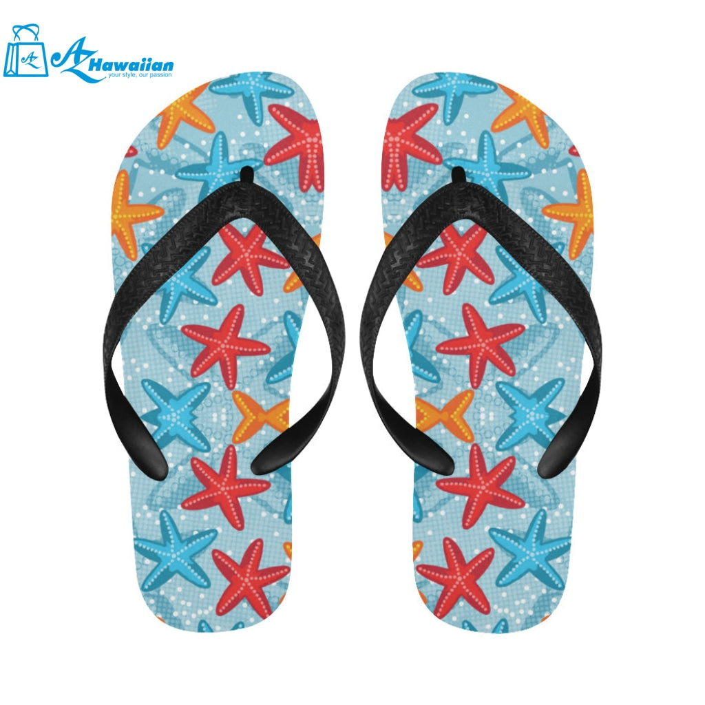 Blue red orange starfish pattern Unisex Flip Flops