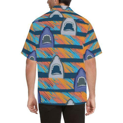 Blue Shark Pattern Hawaiian Shirt