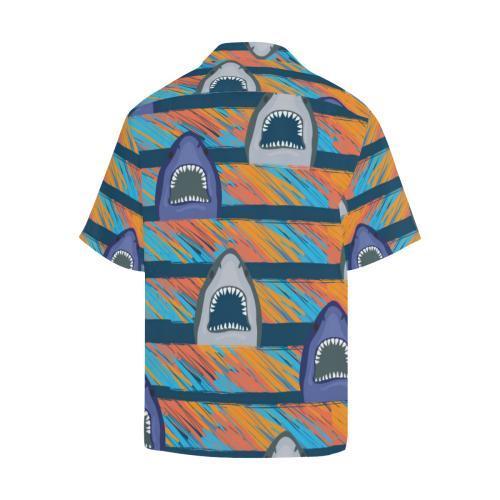 Blue Shark Pattern Hawaiian Shirt