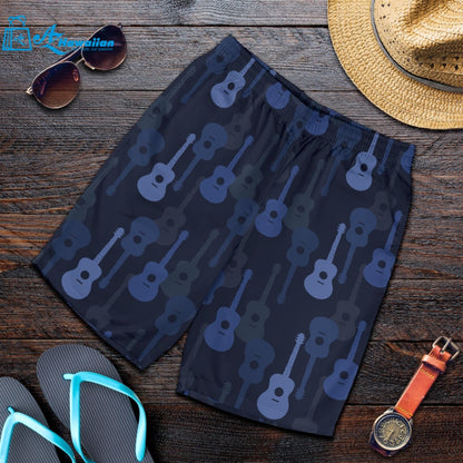 Blue Theme Guitar Pattern Men Shorts