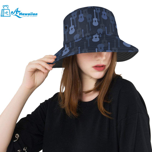 Blue Theme guitar pattern Unisex Bucket Hat