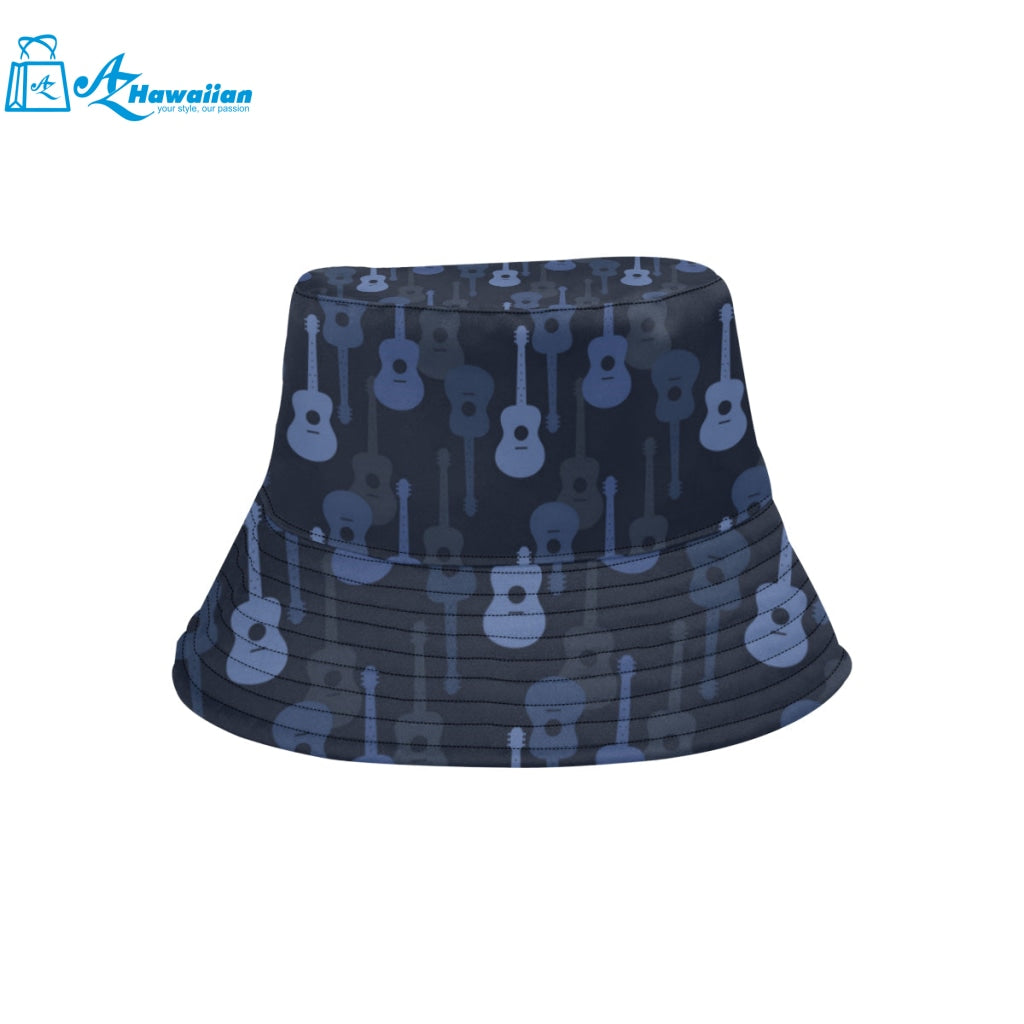 Blue Theme guitar pattern Unisex Bucket Hat