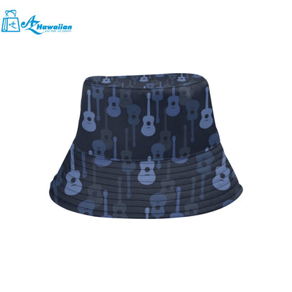 Blue Theme guitar pattern Unisex Bucket Hat