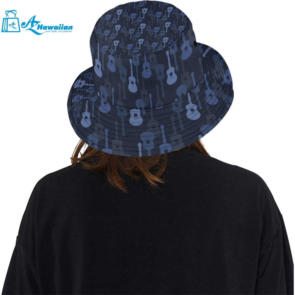 Blue Theme guitar pattern Unisex Bucket Hat