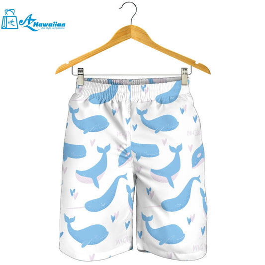 Blue Whale Pattern Men Shorts