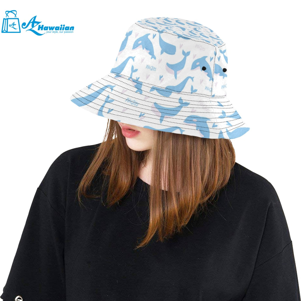 Blue whale pattern Unisex Bucket Hat