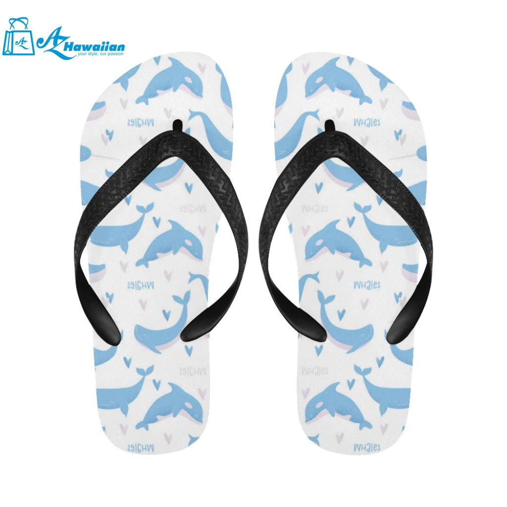 Blue whale pattern Unisex Flip Flops