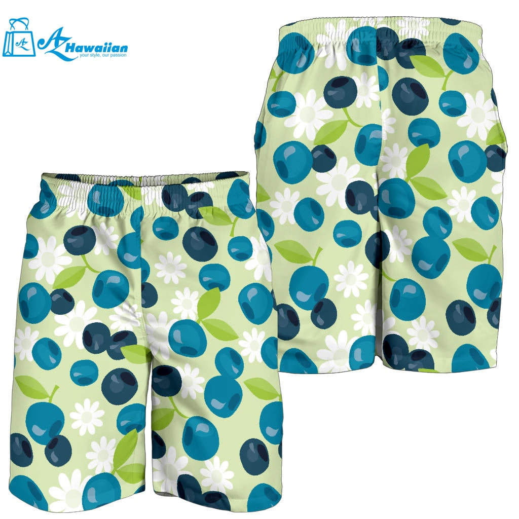 Blueberry Flower Pattern Men Shorts