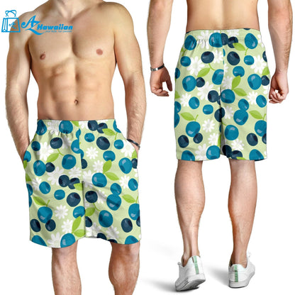 Blueberry Flower Pattern Men Shorts